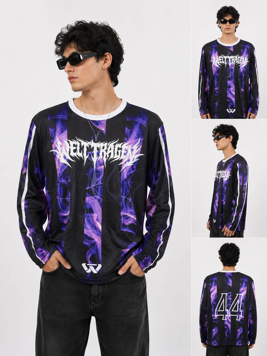 Welt Tragen Inferno 44 Jersey Oversized Full Sleeve Printed T-Shirt for Men & Women