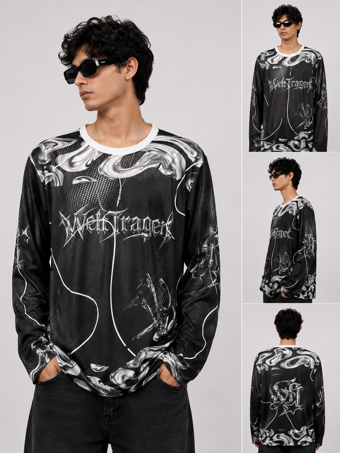 Welt Tragen Steel Phantom Oversized Printed Jersey | Full Sleeve Unisex