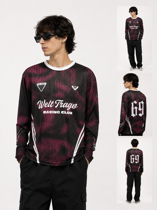 Welt Tragen Apex Racing Club Jersey Oversized Full Sleeve Printed T-Shirt for Men & Women
