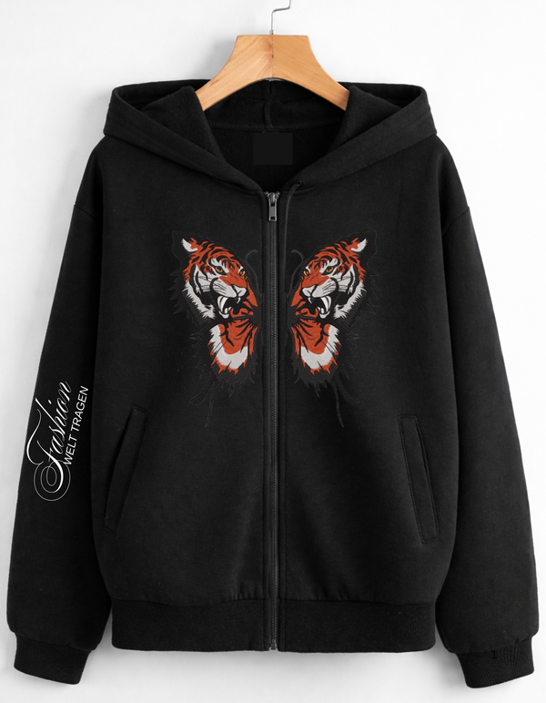 Twin Fury Tiger Zipper Hoodie